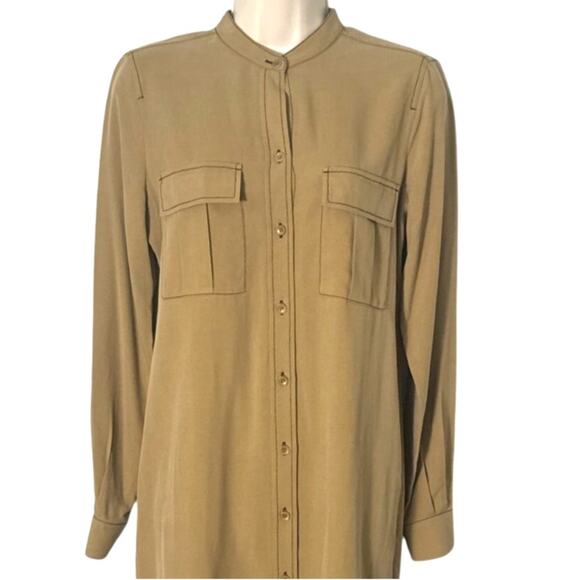 BCBGMaxAzria Maddox Silk Shirt Dress in Agave Green Size XS - Picture 10 of 13